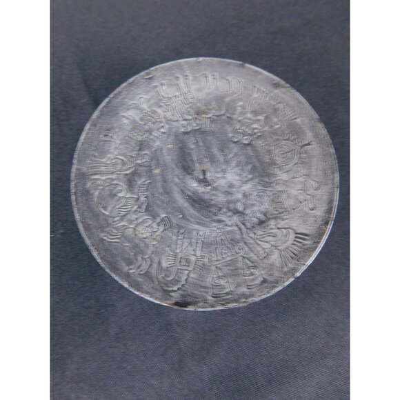 Zodiac Astrology Candle Dish 5" Etched Metal Holder - Picture 7 of 11